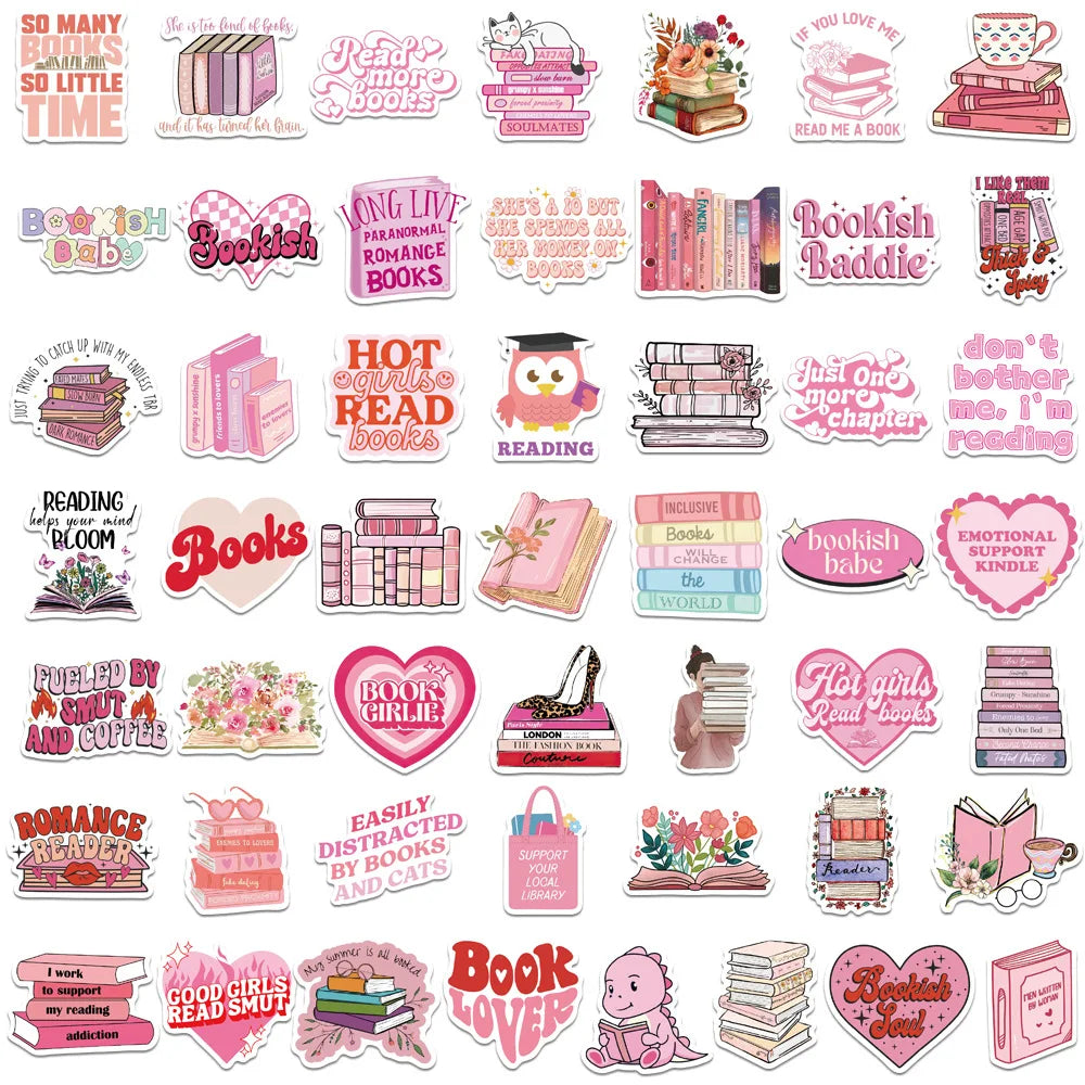 Pink Bookish Stickers