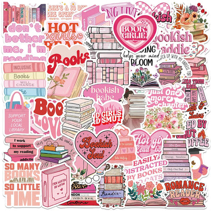 Pink Bookish Stickers