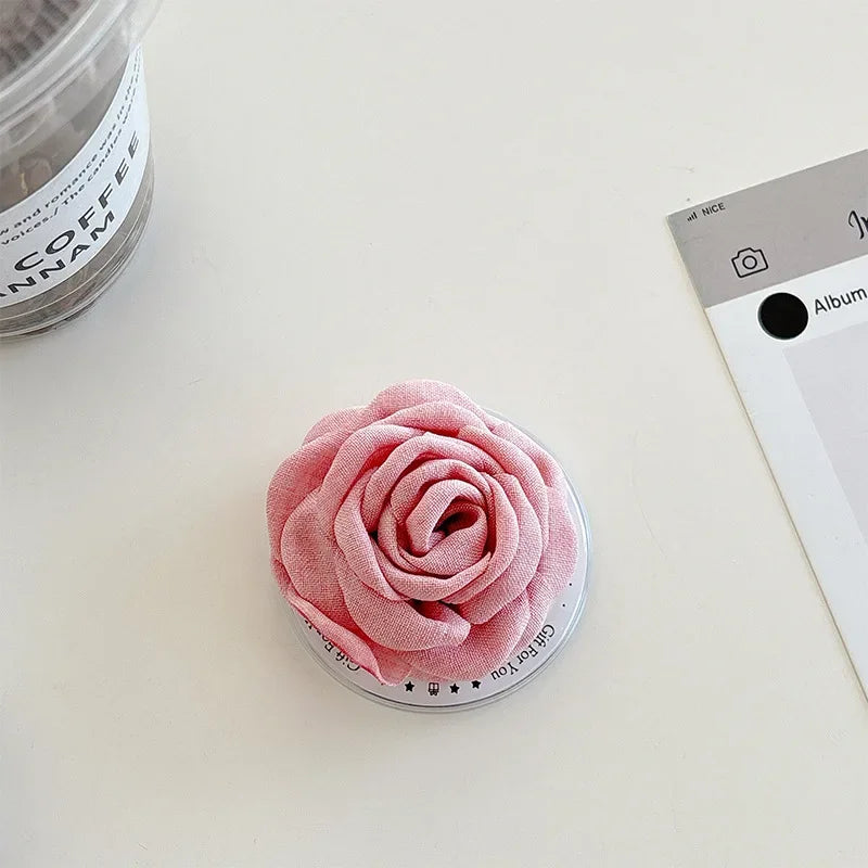 Fabric Camellia Flower Pop Grip
